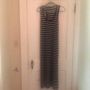 JCREW Maxi Tank Dress Black and White Stripe XS